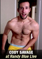 cody savage has a frisky web cam show at randy blue live