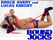brock avery and lucas knight are hog tied at kristofer weston bound jocks